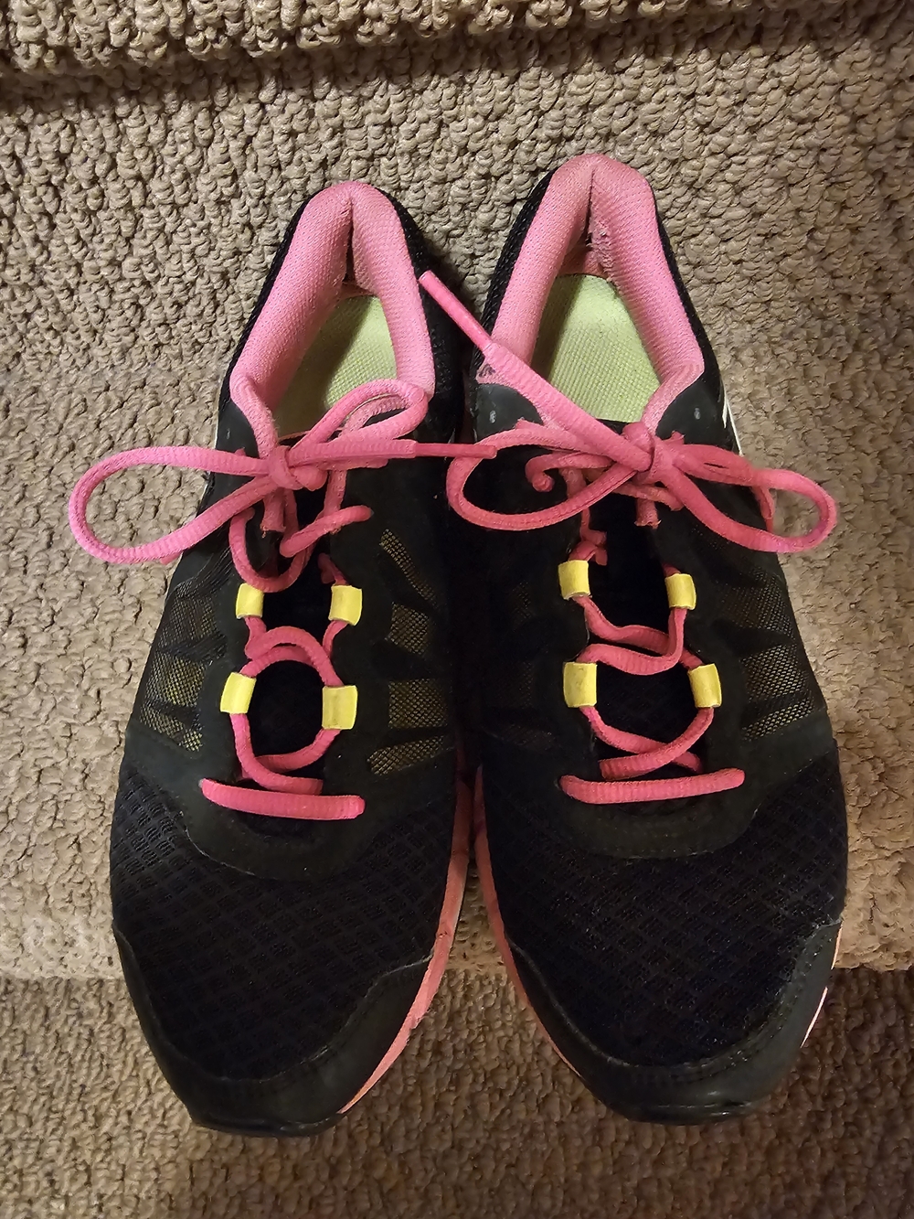 Asics Black, Pink & White Women's Running Shoes - Picture 2 of 6